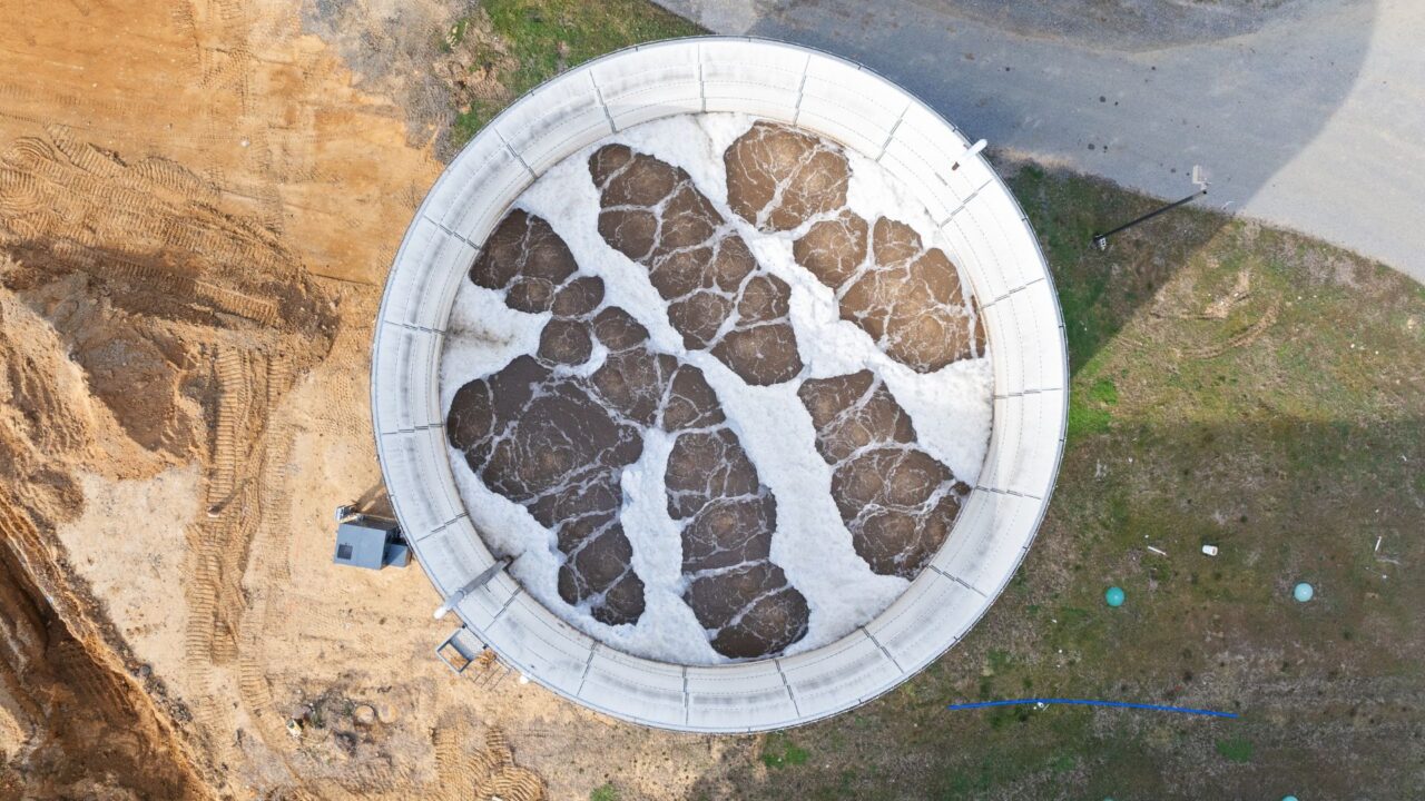 Above shot of WWTP