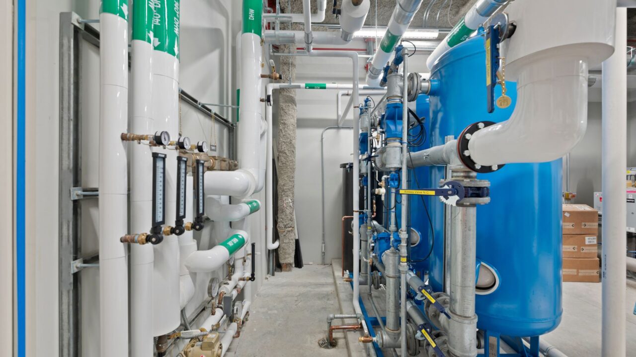 Inside piping of LVHN-UHS Behavioral Health Hospital