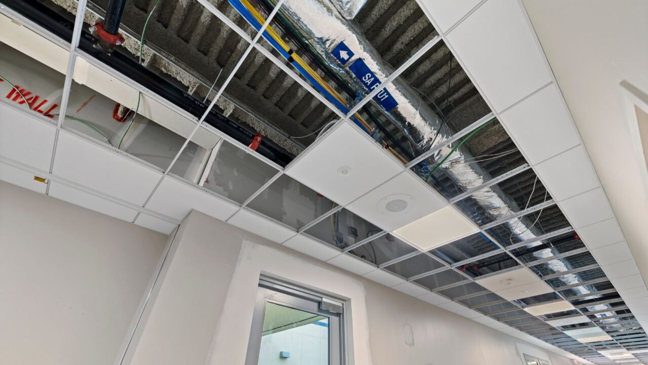 Inside duct work of LVHN-UHS Behavioral Health Hospital