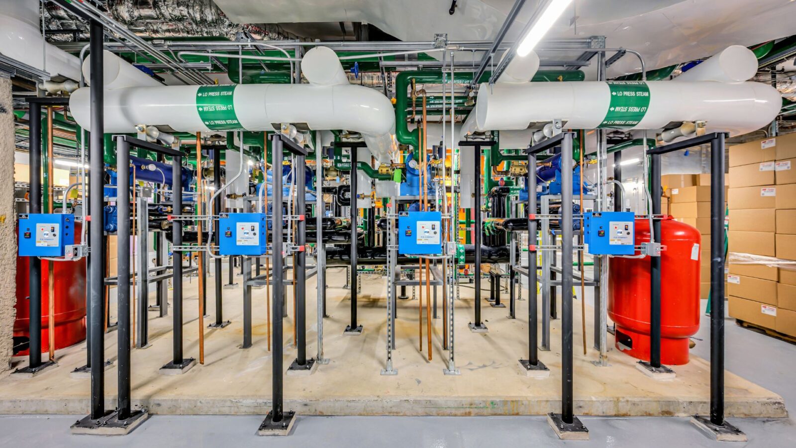 Piping inside the University of Delaware Building X project